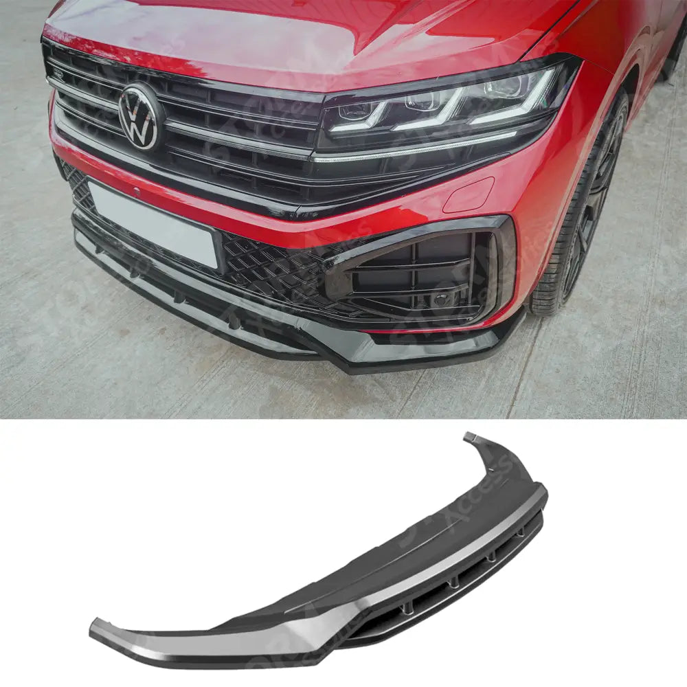Volkswagen Touareg MK3 Facelift R Line 2023+ Front Splitter In Gloss Black