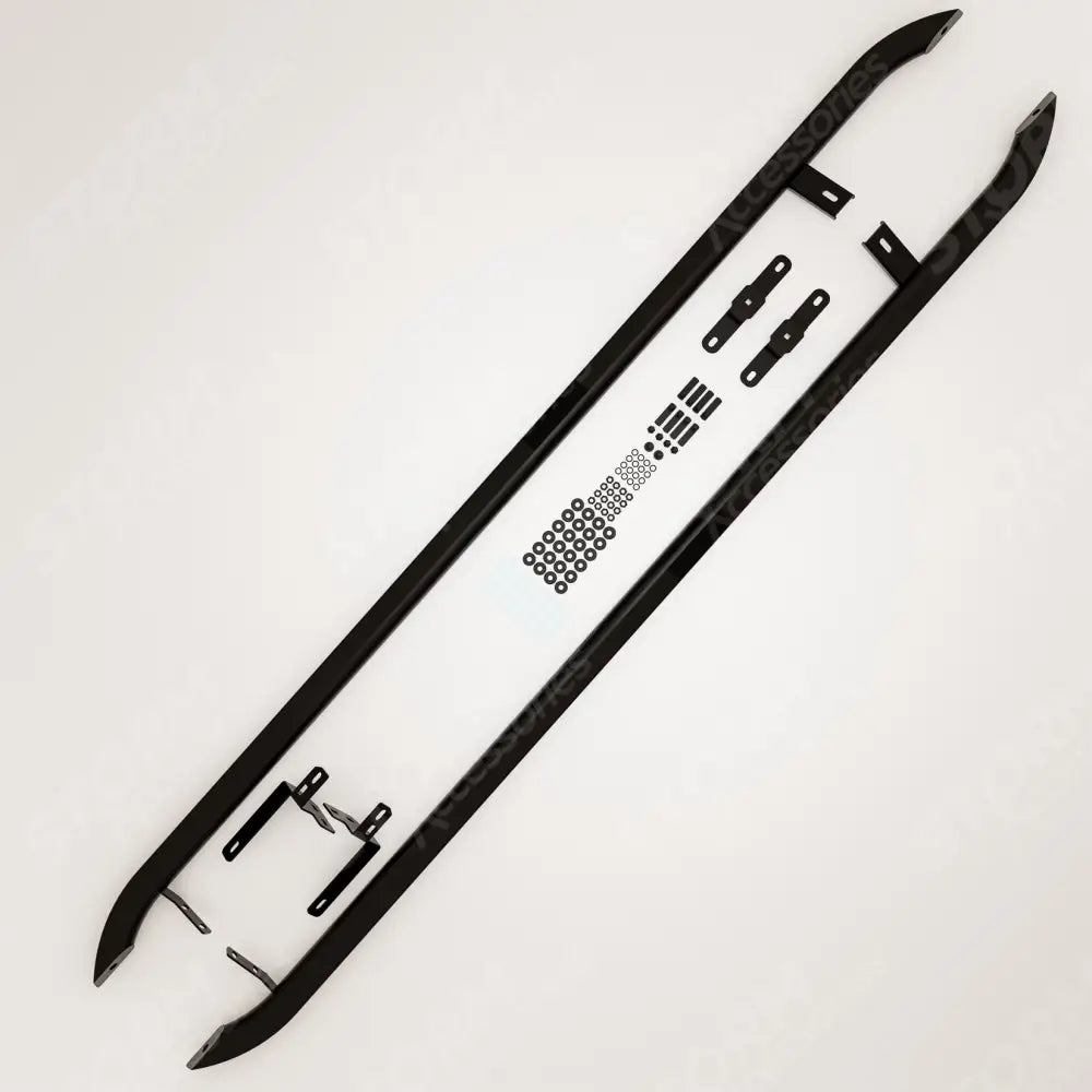 Volkswagen Transporter SWB T7 2025 on Trapezoid Side Bars In Gloss Black