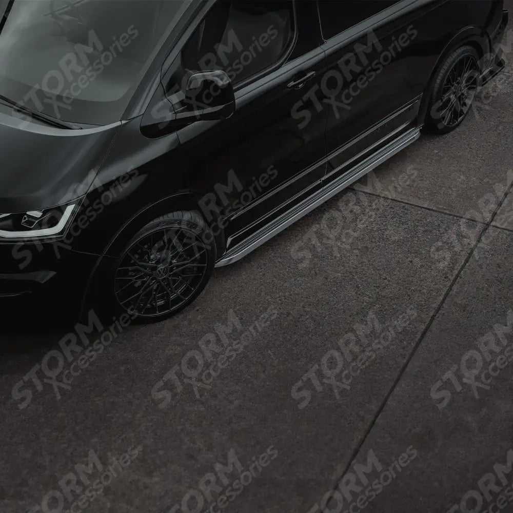 Volkswagen Transporter SWB T7 2025 On Trapezoid Side Bars In Stainless Steel