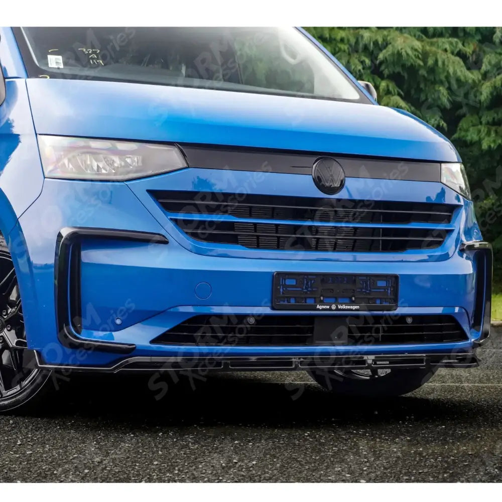 Volkswagen Transporter T7 2025 on Front Splitter Lip In Gloss Black