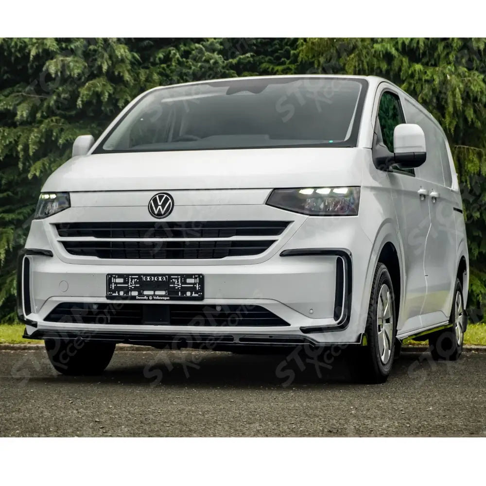 Volkswagen Transporter T7 2025 on Front Splitter Lip In Gloss Black
