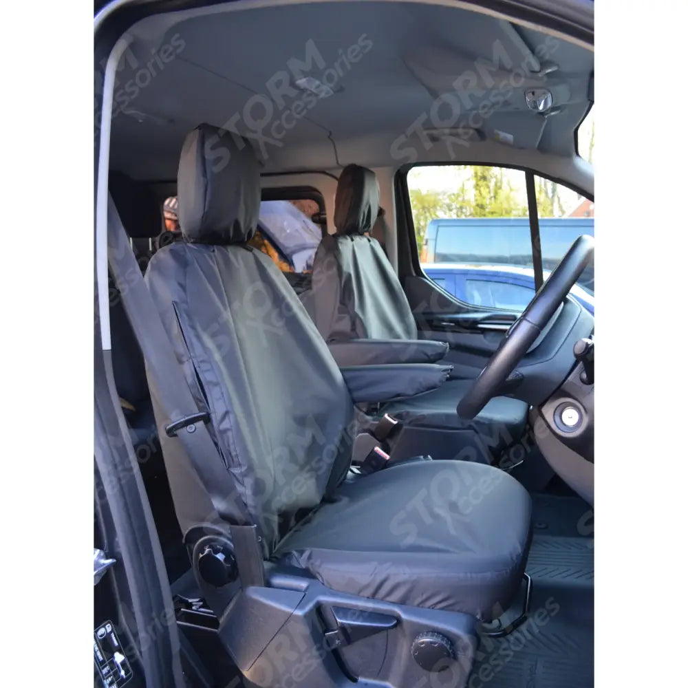 Volkswagen Transporter T7 2025+ Tailored Front Seat Covers In Black Drivers & Single Passenger