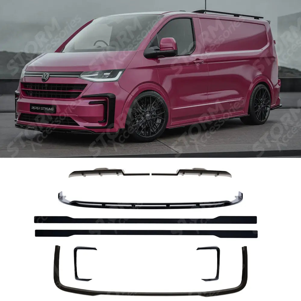 Volkswagen Transporter T7 LWB 2025 on V1 Premium Aero Kit In Gloss Black