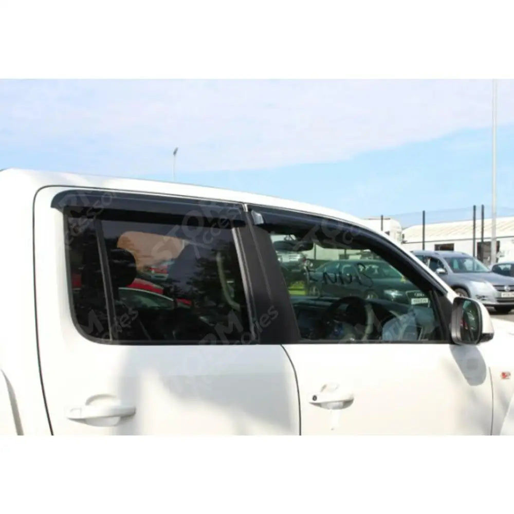 Vw Amarok 2010-2017 - Double Cab Wind Deflectors 4-pcs Set - Black - External Fit