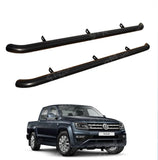 Vw Amarok 2010-2022 - Stx Curved Side Bars Steps - 70mm - Matte Black
