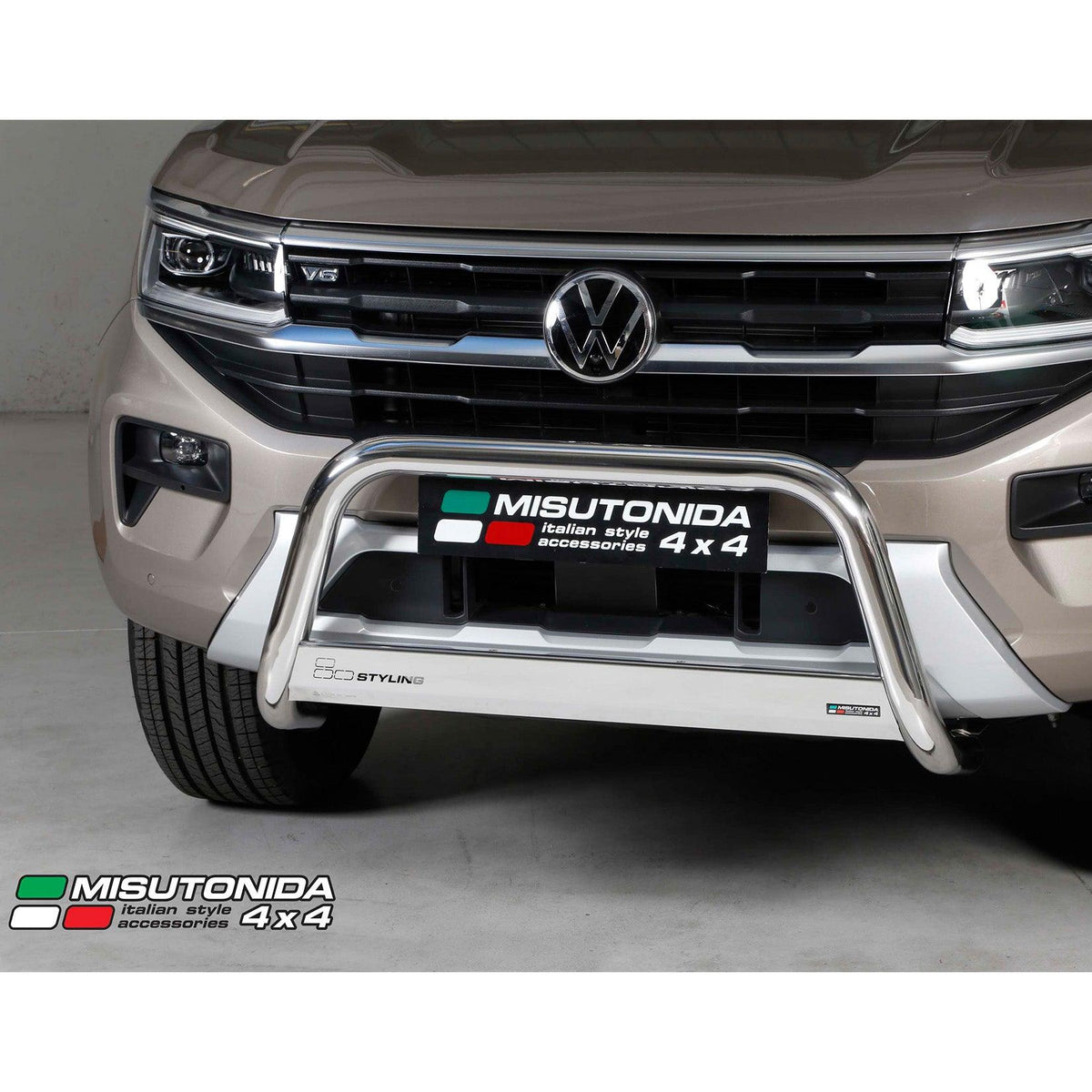 VW AMAROK 2023 ON MISUTONIDA EU APPROVED STAINLESS STEEL FRONT BAR – 63MM - Storm Xccessories