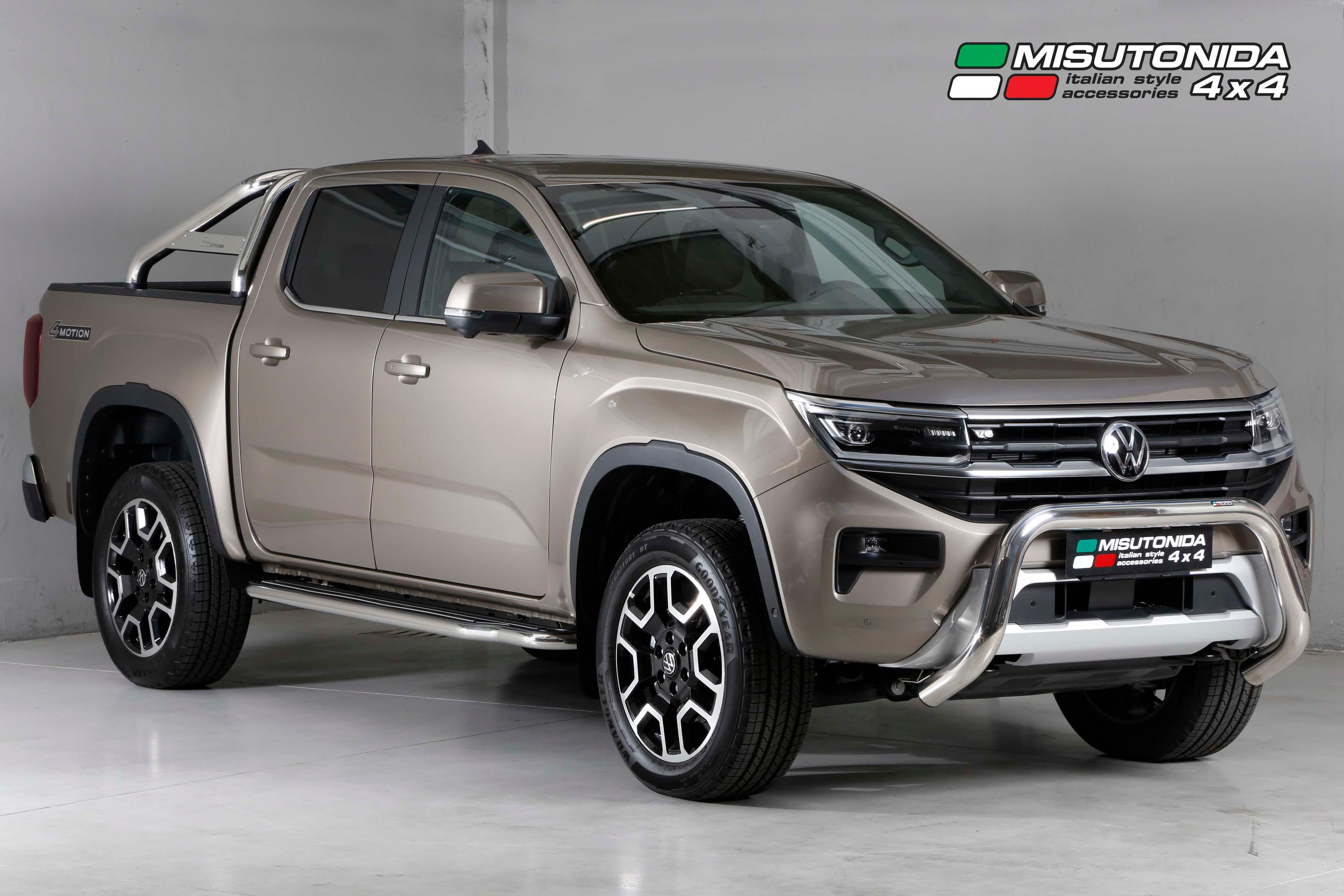 VW AMAROK 2023 ON MISUTONIDA EU APPROVED STAINLESS STEEL FRONT BAR – 76MM - Storm Xccessories