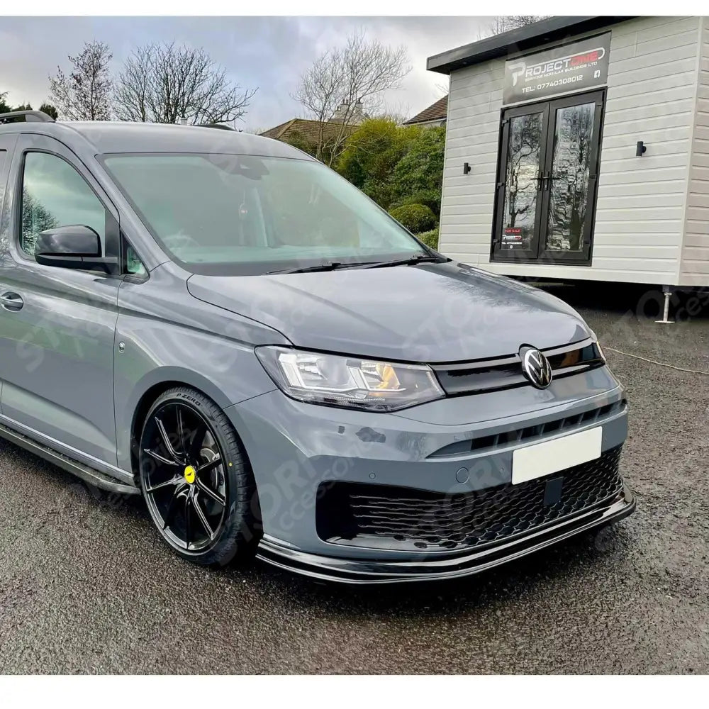 Vw Caddy 2021 On Front Bumper Spoiler Splitter Lip - Gloss Black