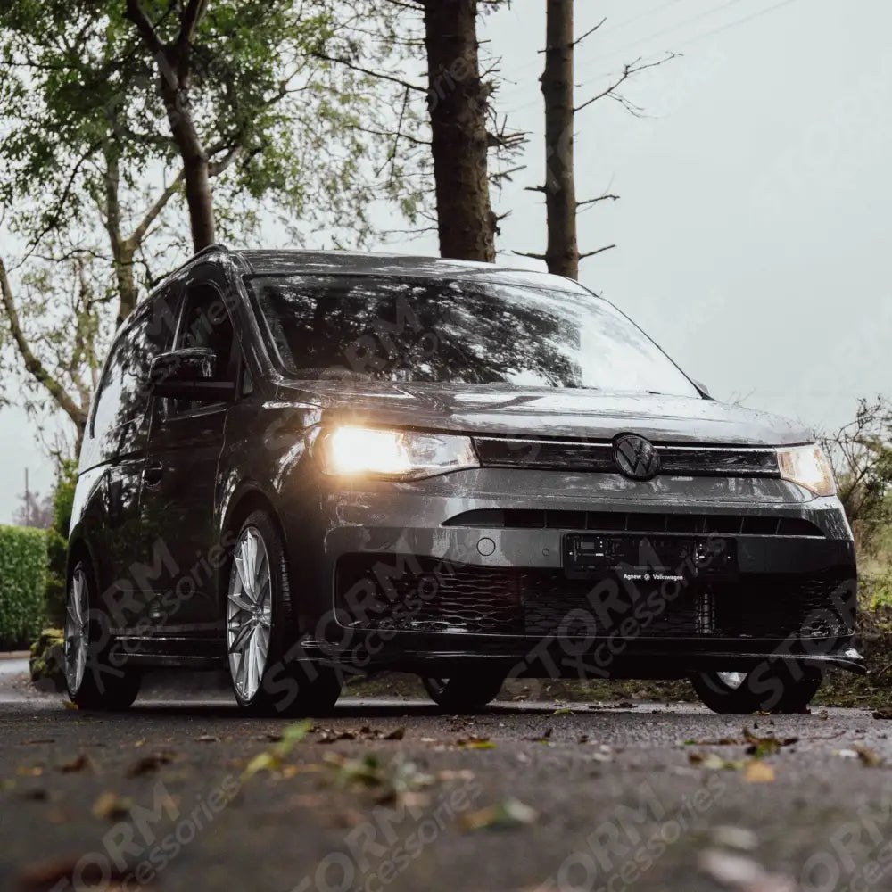 Vw Caddy 2021 On Front Bumper Spoiler Splitter Lip - Gloss Black