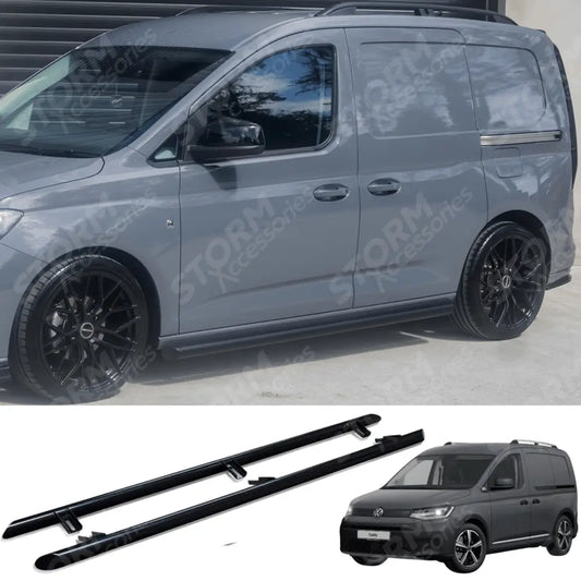 Vw Caddy 2021 On - Side Bars Steps - Angular Type - Short Wheel Base - Black - 60mm