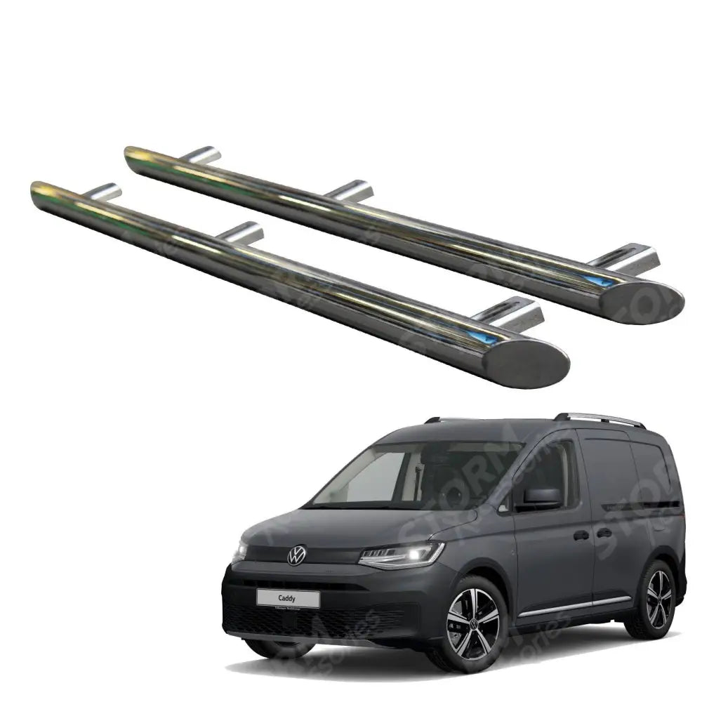 Vw Caddy 2021 On - Stainless Steel Side Bars Steps - Angular Type - Short Wheel Base - 60mm
