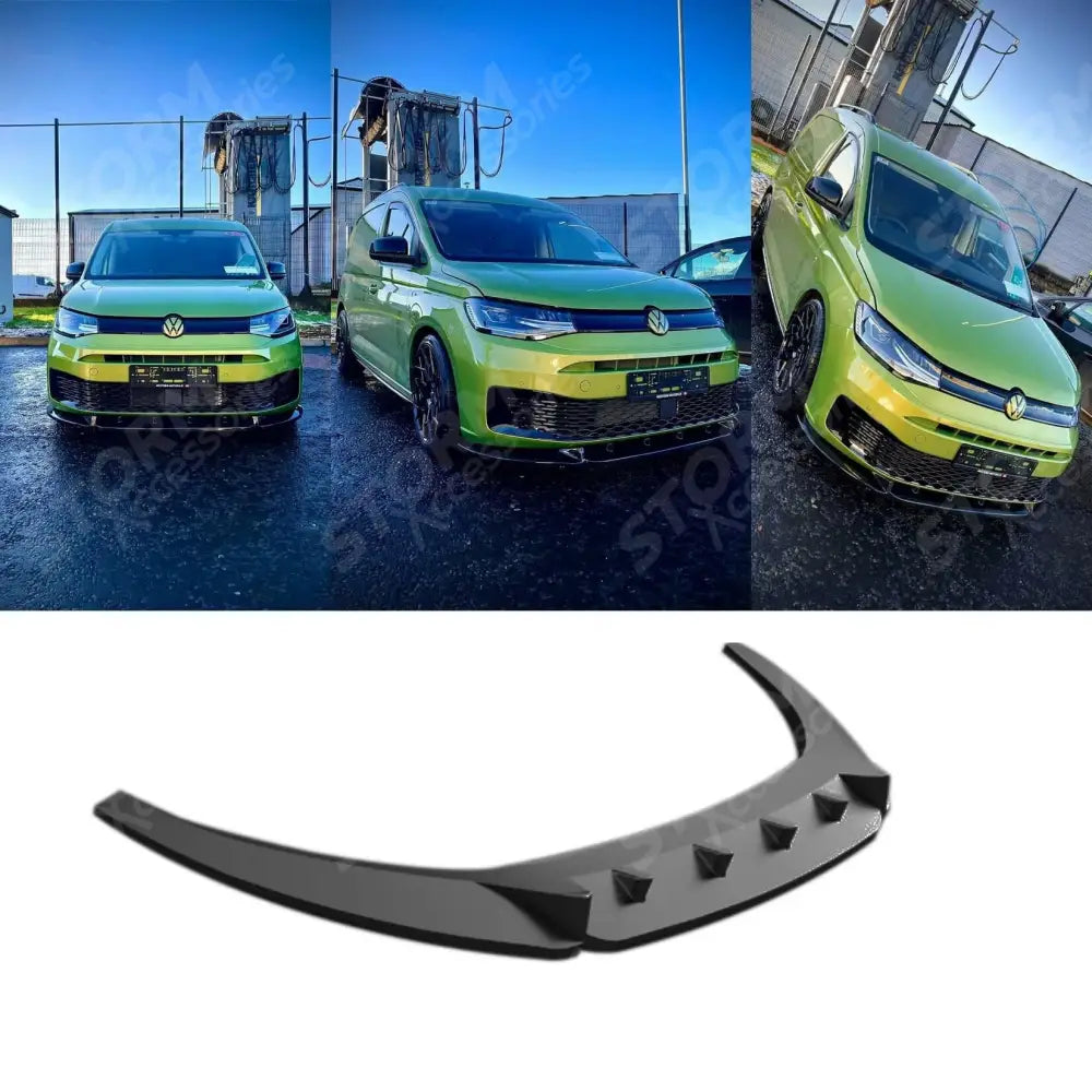 Vw Caddy 2021 On V2 Front Splitter - Gloss Black