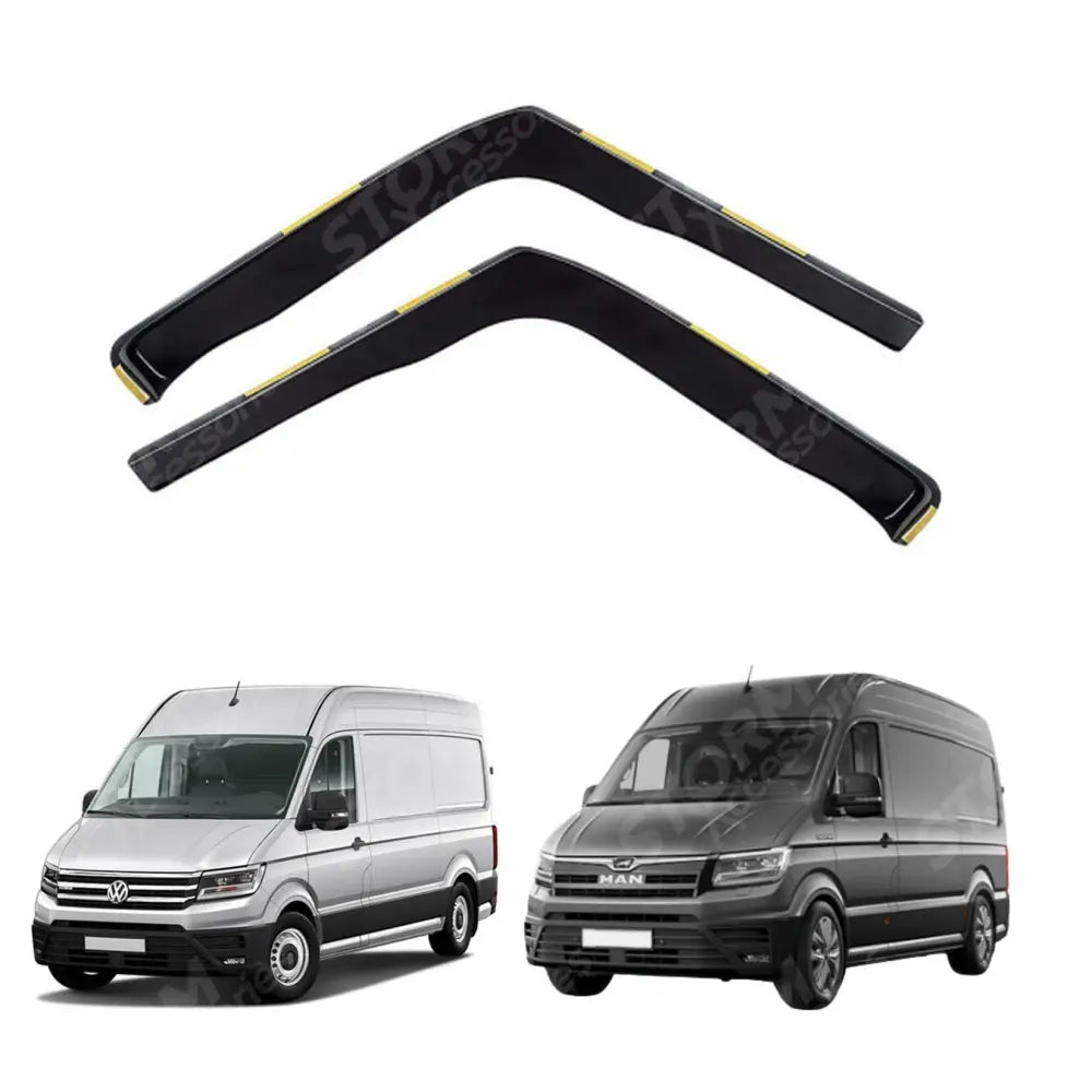 Vw Crafter 2017 On / Man Tge 2017 On Stx Wind Deflectors 2pcs Set - Internal Fit - Dark Smoke
