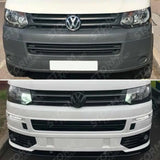 Vw T5 Transporter 2010-2015 Lower Sportline Style Front Splitter With Fog Light Pods