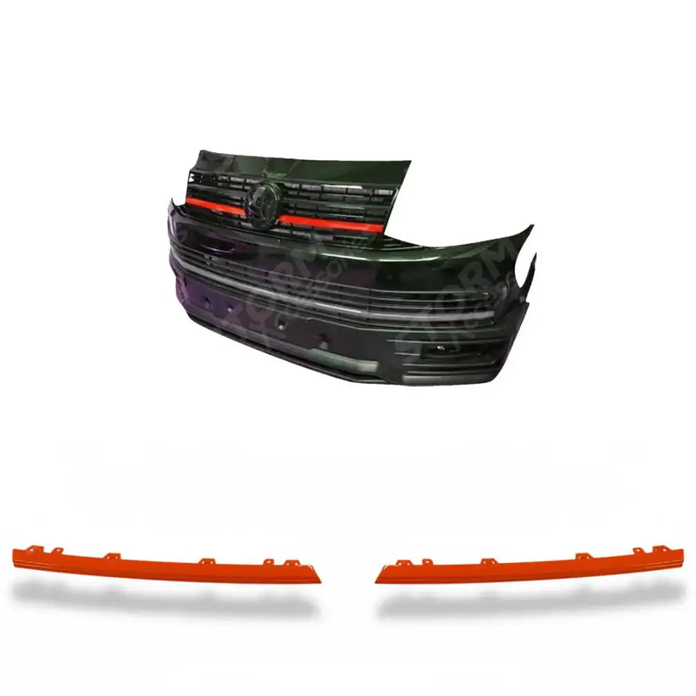 Vw T6 Transporter 2015-2019 Front Upper 2 Piece Clip In Grille Streamer - Choose Colour Red