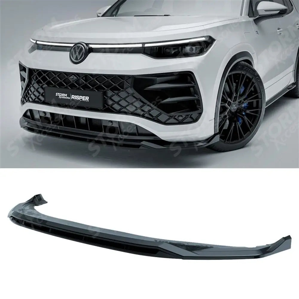 VW Tayron R-Line MK1 2025 On Front Splitter In Gloss Black