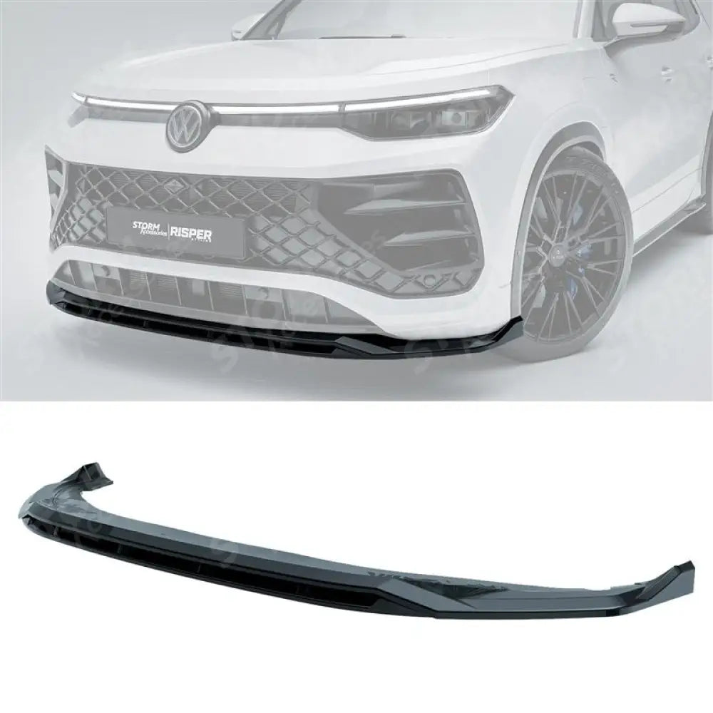 VW Tayron R-Line MK1 2025 On Front Splitter In Gloss Black