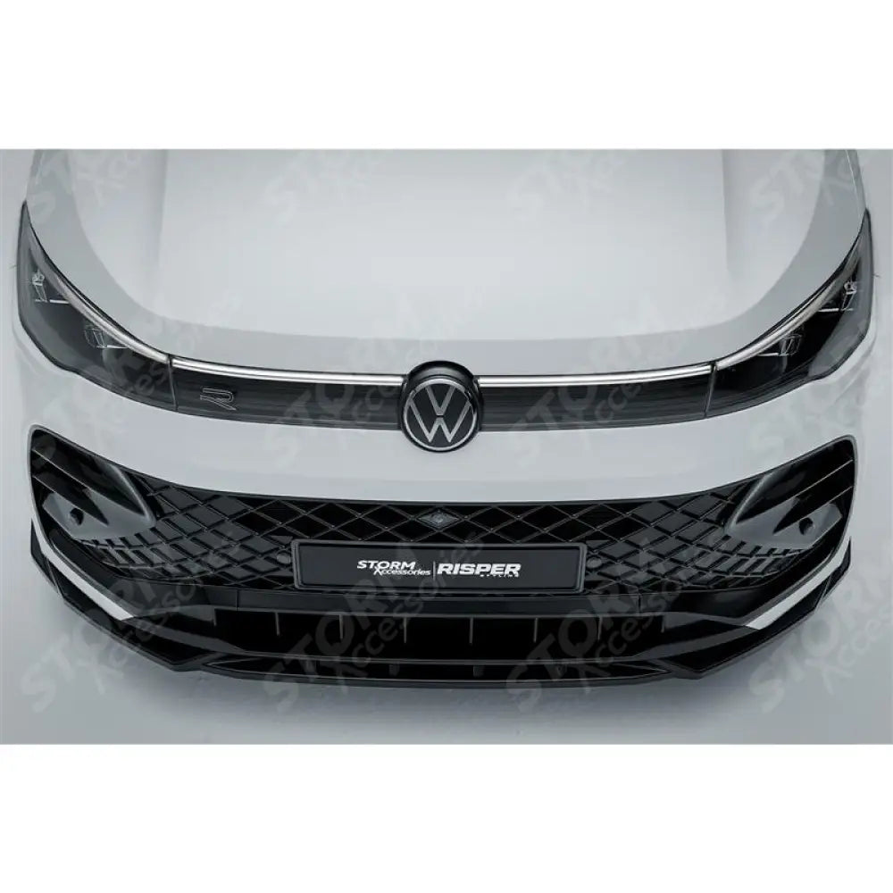 VW Tiguan R-Line MK3 2024 On Front Splitter In Gloss Black