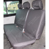 Vw Transporter T5 T6 2010 - 2024 Rear 3-seater Bench Passenger Seat Covers - Black