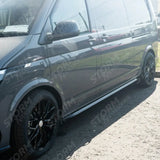 Vw Transporter T5 & T6 Swb 2003-2023 Trapezoid Side Bars In Matt Black