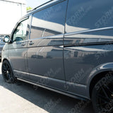 Vw Transporter T5 & T6 Swb 2003-2023 Trapezoid Side Bars In Matt Black