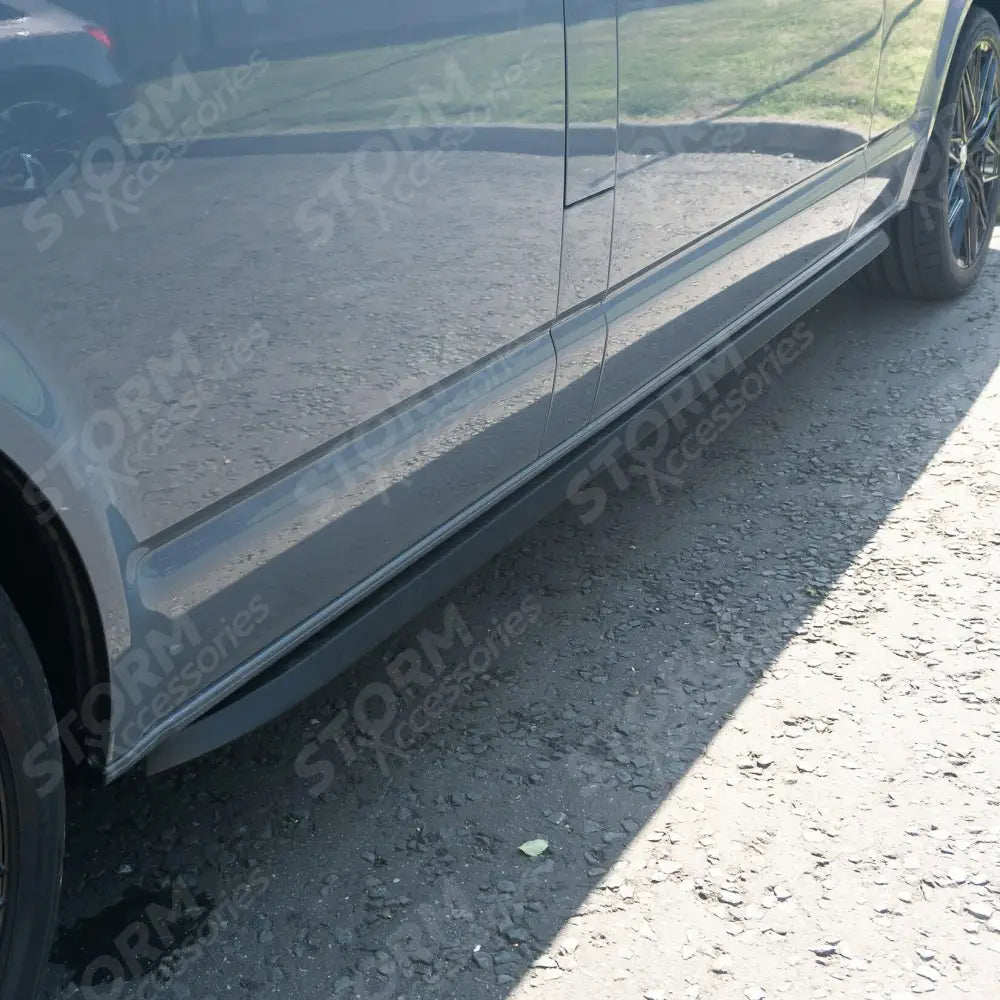 Vw Transporter T5 & T6 Swb 2003-2023 Trapezoid Side Bars In Matt Black