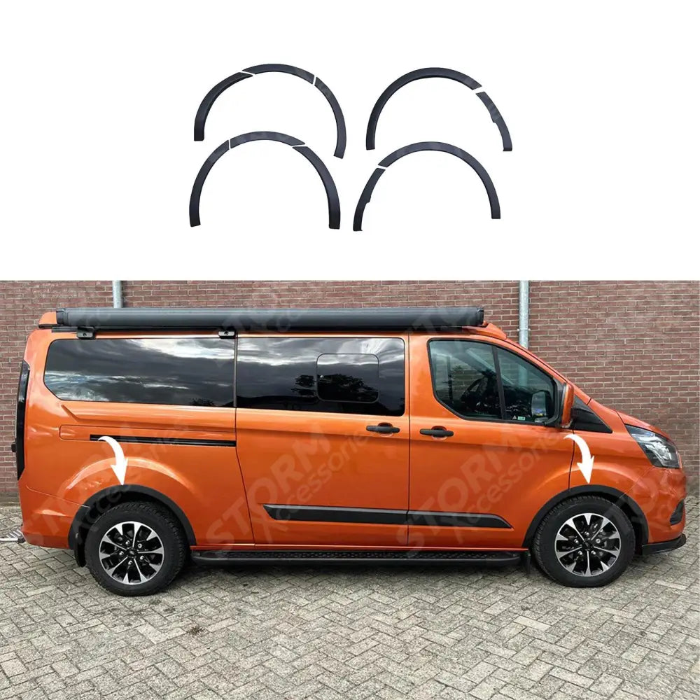 Wheel Arch Trims (10pcs) Matte Black For Ford Transit Custom Mk1 Facelift 2018 - 2024