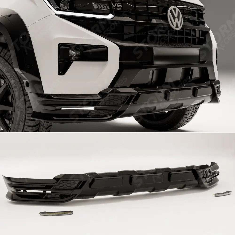 Wide Trak Front Valance Splitter In Gloss Black For Volkswagen Amarok 2023+