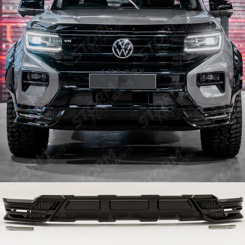 Wide Trak Front Valance Splitter In Gloss Black For Volkswagen Amarok 2023+