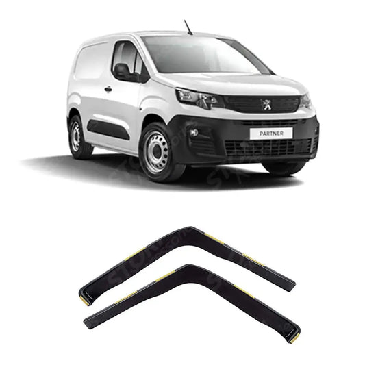 Wind Deflectors 2 Pcs Set Internal Fit Dark Smoke W104 For Citroen Berlingo - Peugeot Partner 2018 On