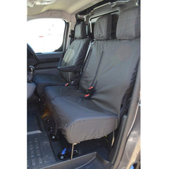 CITROEN DISPATCH VAN 2016 ON DRIVERS AND PASSENGER (FOLDING WITH WORK TRAY) SEAT COVERS - BLACK - Storm Xccessories2