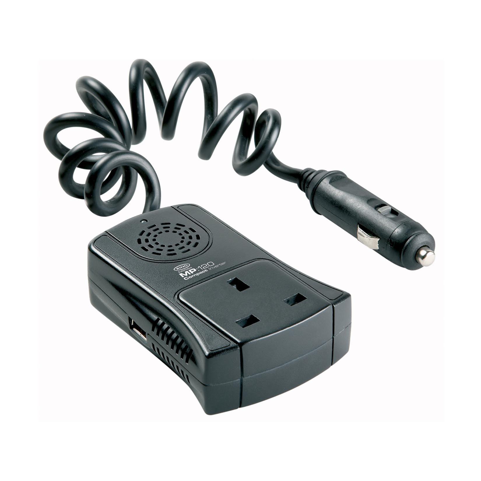COMPACT INVERTER WITH USB S0CKET AND SINGLE SOCKET - 120W - UNIVERSAL - Storm Xccessories2