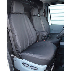 FORD TRANSIT 2000-2013 DRIVER AND FRONT DOUBLE PASSENGER SEAT COVERS - BLACK - Storm Xccessories2