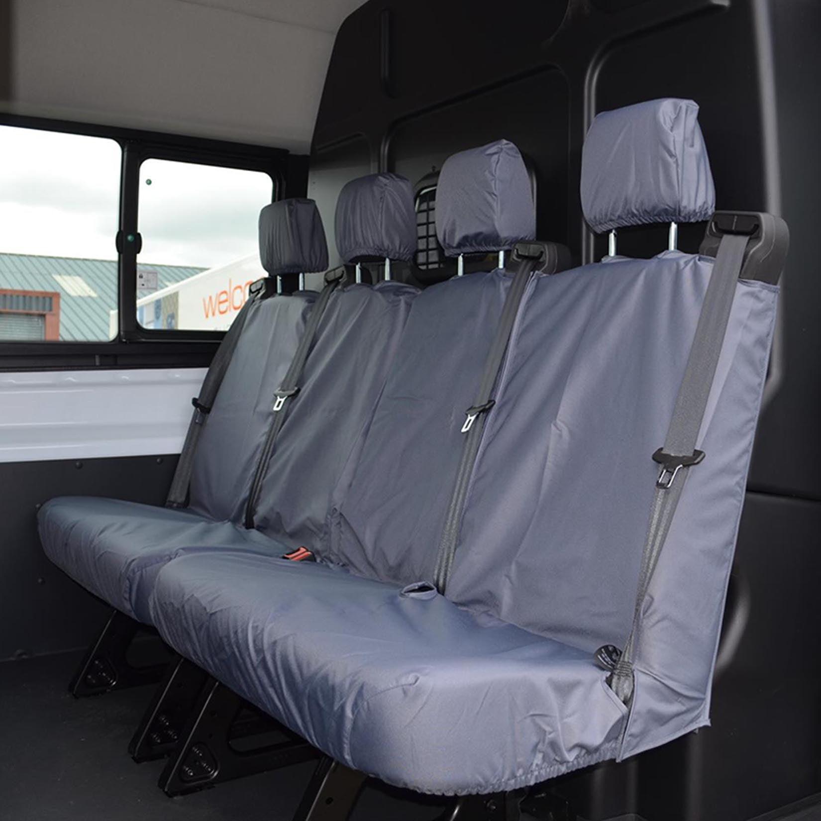FORD TRANSIT 2014 ON DOUBLE CAB (DCIV) REAR SEAT COVERS 4 PASSENGERS – PAIR – GREY - Storm Xccessories2