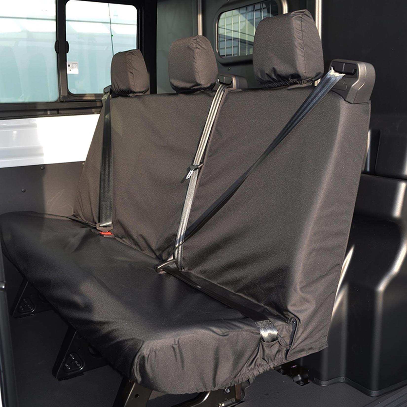 FORD TRANSIT 2014 ON REAR TRIPLE BENCH SEAT COVERS - BLACK - Storm Xccessories2