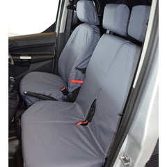 FORD TRANSIT CONNECT 2014-2018 - DRIVER AND DOUBLE PASSENGER SEAT COVERS – GREY - Storm Xccessories2