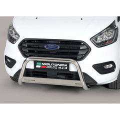 FORD TRANSIT CUSTOM 2018 ON MISUTONIDA EC APPROVED FRONT A-BAR - 63MM - STAINLESS FINISH - Storm Xccessories2