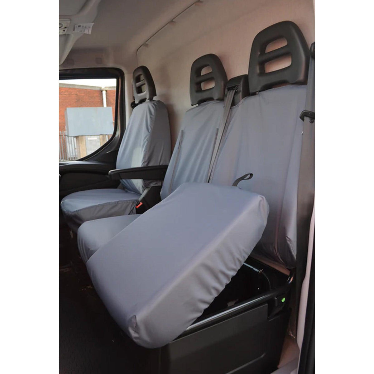IVECO DAILY 2014-2022 FRONT DRIVER AND PASSENGER SEAT COVERS - GREY - Storm Xccessories2