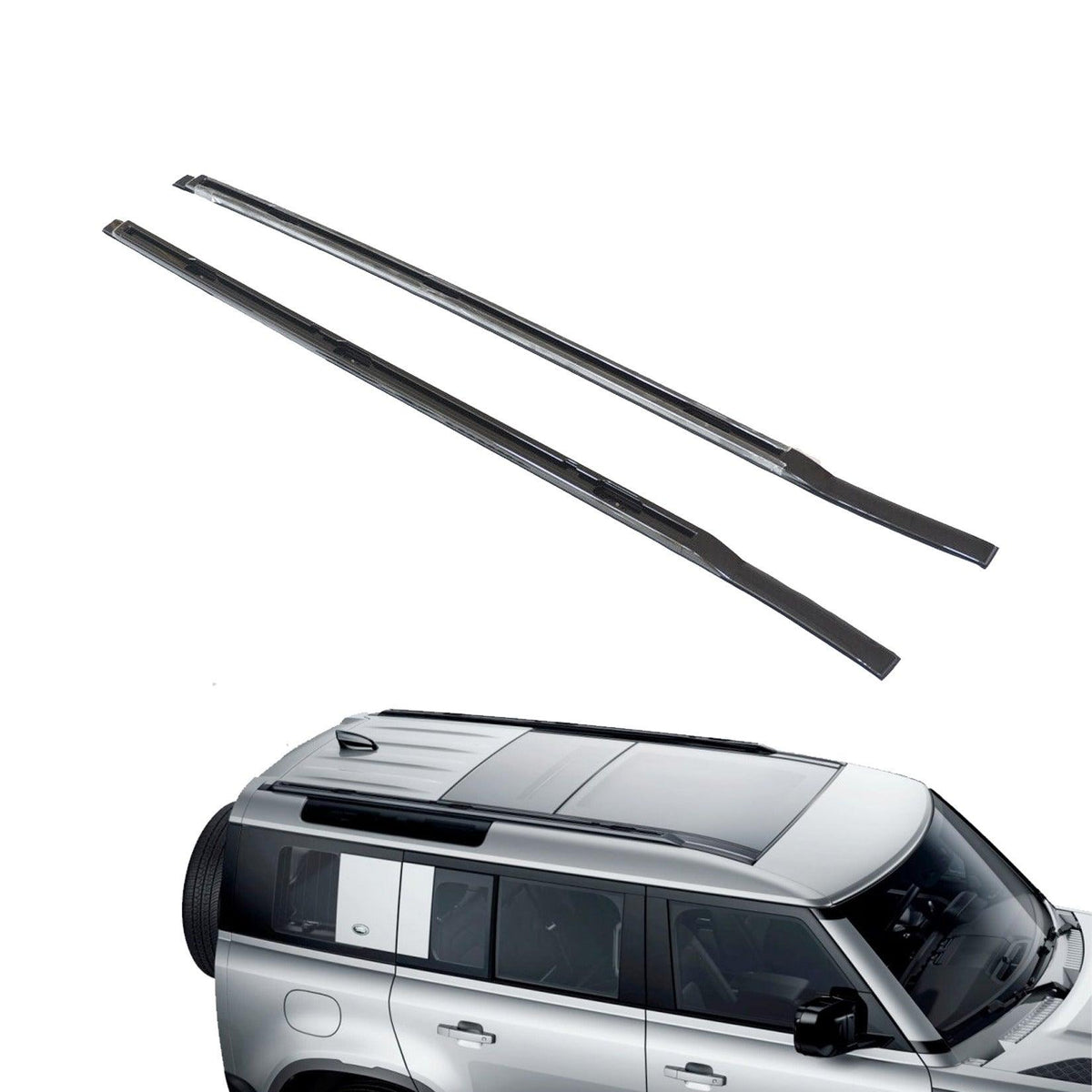 LAND ROVER DEFENDER 110 L663 2020 ON OE STYLE ROOF RAIL - PAIR - IN BLACK - Storm Xccessories2