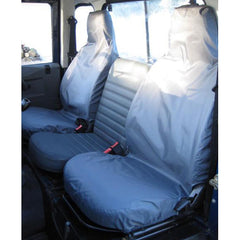 LAND ROVER DEFENDER 90 / 110 - 1983-2007 DRIVER AND SINGLE FRONT PASSENGER SEAT COVERS - GREY - Storm Xccessories2