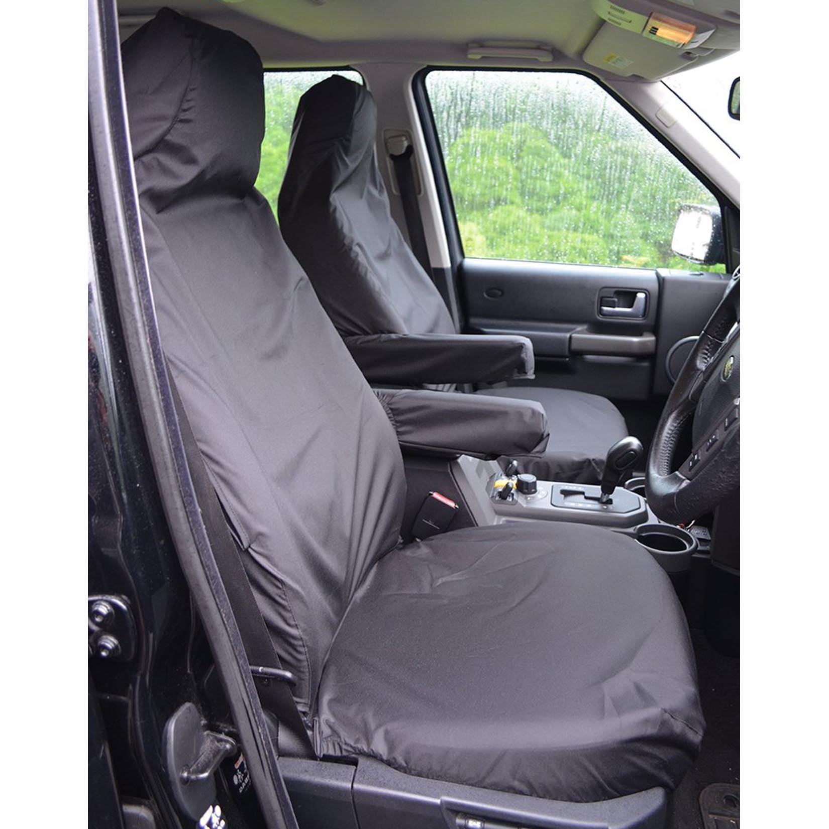 LAND ROVER DISCOVERY 3 4 FRONT SEAT COVERS – WITH ARMRESTS - BLACK - Storm Xccessories2