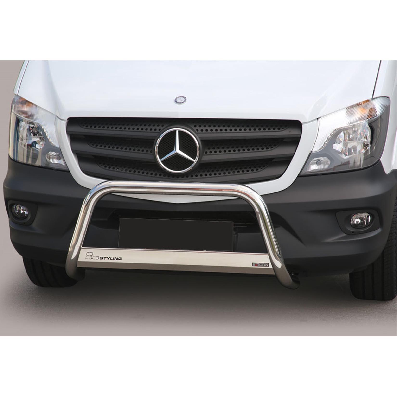 MERCEDES SPRINTER 2014 ON MISUTONIDA EC APPROVED FRONT A-BAR - 63MM - STAINLESS FINISH - Storm Xccessories2