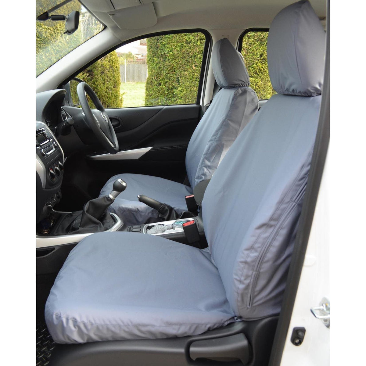 NISSAN NAVARA NP300 2016 ON FRONT SEAT COVERS - PAIR - GREY - Storm Xccessories2