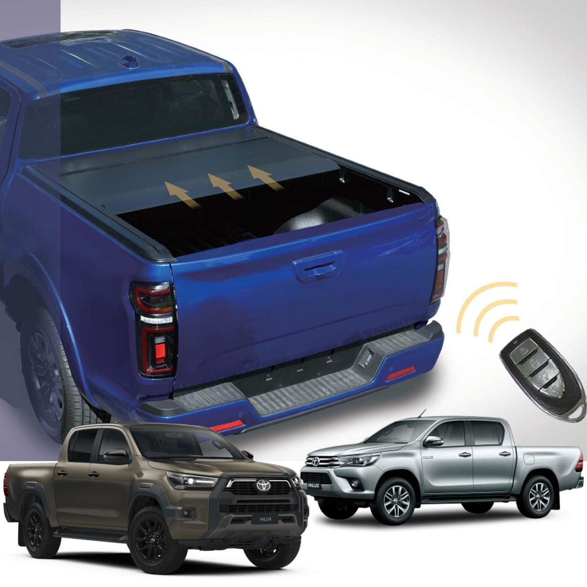 TOYOTA HILUX 2016 ON - DOUBLE CAB - RIDGEBACK AUTO ELECTRIC ROLL TOP COVER - Storm Xccessories2
