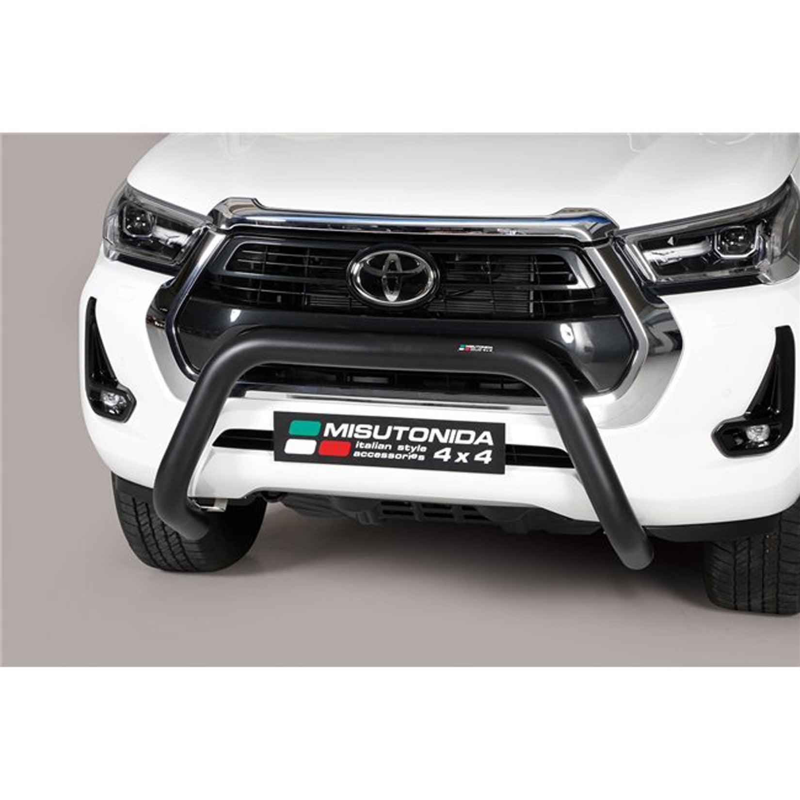TOYOTA HILUX 2021 ON MISUTONIDA EC APPROVED FRONT BAR – 76MM – BLACK - Storm Xccessories2