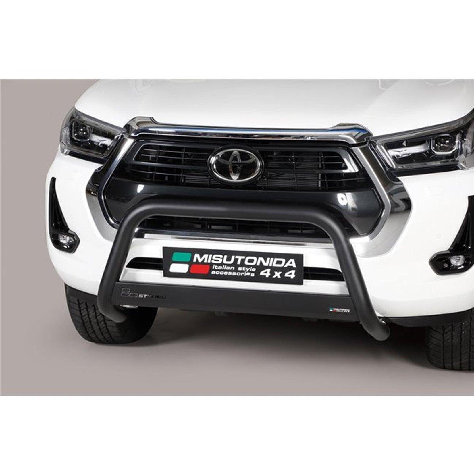 TOYOTA HILUX 2021 ON MISUTONIDA EC APPROVED FRONT BAR IN BLACK - 63MM - Storm Xccessories2