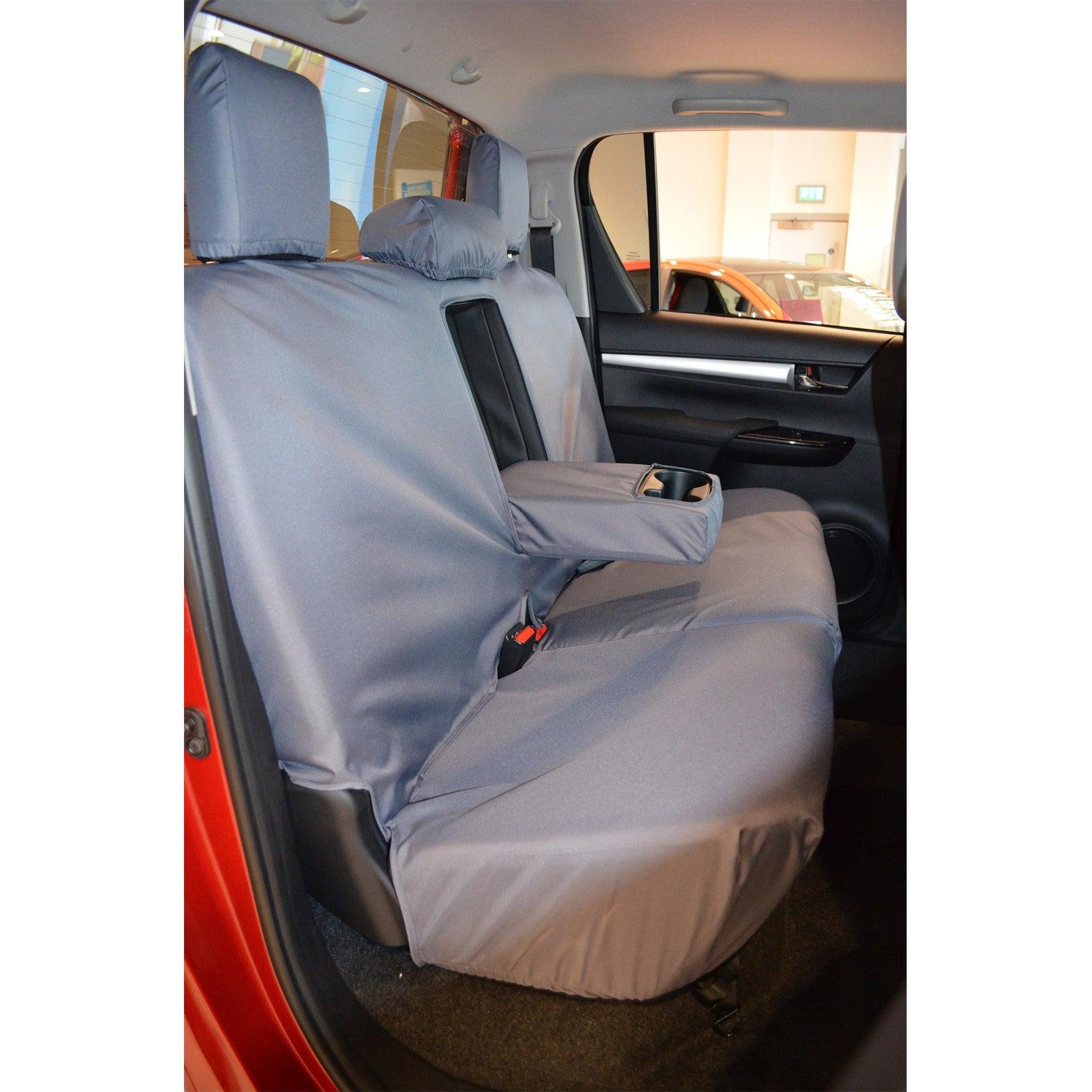 TOYOTA HILUX MK8 & MK9 INVINCIBLE 2016 ON - DOUBLE CAB REAR SEAT COVERS - GREY - Storm Xccessories2