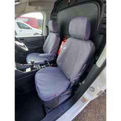 VW CADDY 2021 ON FRONT DRIVER AND PASSENGER SEAT COVERS - GREY - Storm Xccessories2