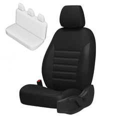 VW TRANSPORTER T6 2016 ON REAR SEAT COVERS - PU LEATHER IN BLACK - Storm Xccessories2