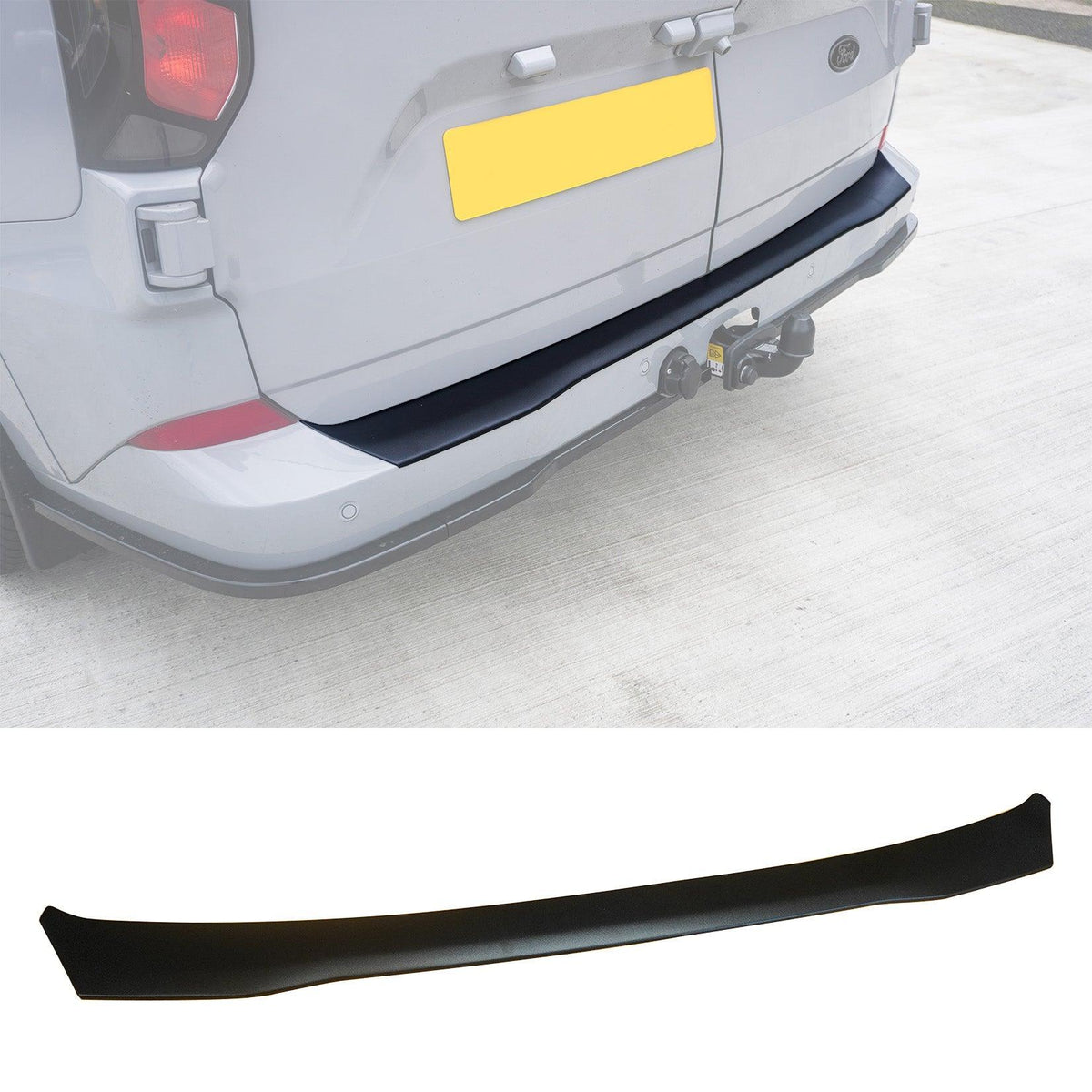 Ford Transit Custom MK2 2024+ Rear Bumper Protector Black Matte Texture Barn Door